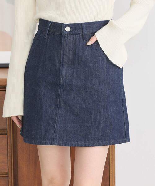 earth music&ecology(アースミュージックアンドエコロジー)の「Lee×e.m.a.eデニムミニスカート(デニムスカート・レディース・ワンウォッシュ/ブラック・S/M)」の7枚目の写真