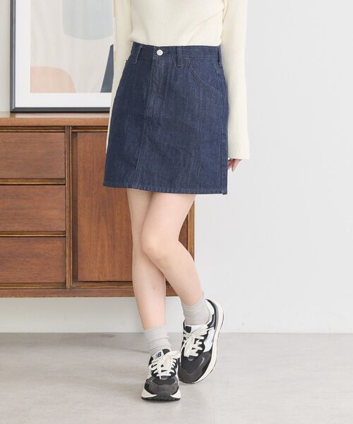 earth music&ecology(アースミュージックアンドエコロジー)の「Lee×e.m.a.eデニムミニスカート(デニムスカート・レディース・ワンウォッシュ/ブラック・S/M)」の11枚目の写真