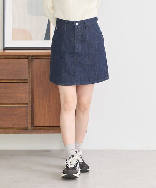 earth music&ecology(アースミュージックアンドエコロジー)の「Lee×e.m.a.eデニムミニスカート(デニムスカート・レディース・ワンウォッシュ/ブラック・S/M)」の12枚目の写真