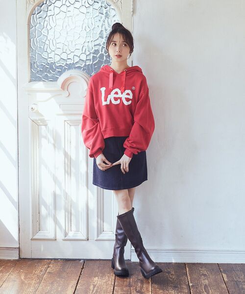 earth music&ecology(アースミュージックアンドエコロジー)の「Lee×e.m.a.eデニムミニスカート(デニムスカート・レディース・ワンウォッシュ/ブラック・S/M)」の16枚目の写真