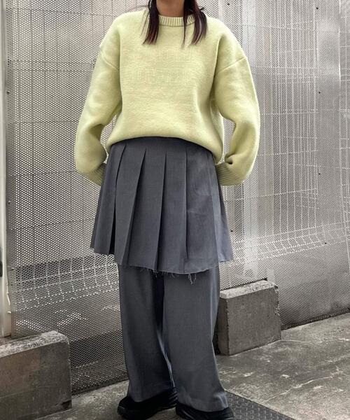 KBF（ケイビーエフ）の「SACHIPOWDERリバーシブルニット（ニット/セーター・レディース・グレー系その他/グリーン系その他/ブラウン系その他・ONE）」の9枚目の写真