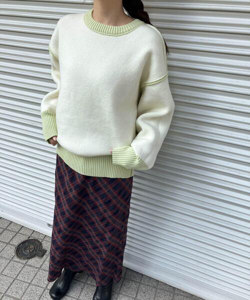 KBF（ケイビーエフ）の「SACHIPOWDERリバーシブルニット（ニット/セーター・レディース・グレー系その他/グリーン系その他/ブラウン系その他・ONE）」の11枚目の写真