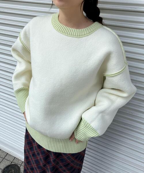 KBF（ケイビーエフ）の「SACHIPOWDERリバーシブルニット（ニット/セーター・レディース・グレー系その他/グリーン系その他/ブラウン系その他・ONE）」の12枚目の写真