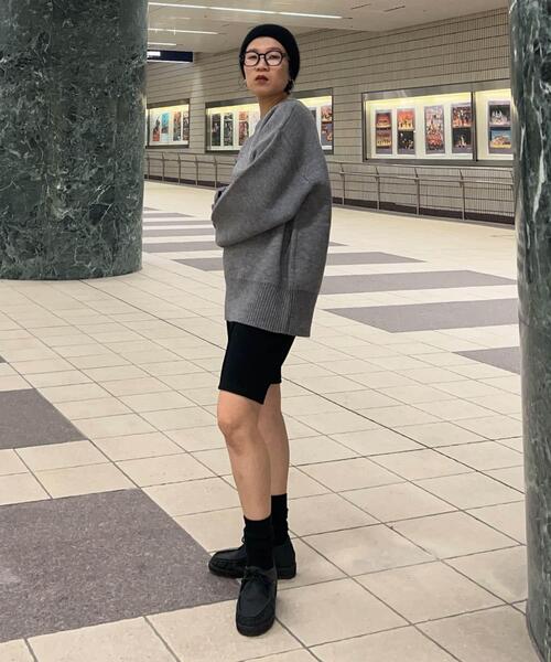 KBF（ケイビーエフ）の「SACHIPOWDERリバーシブルニット（ニット/セーター・レディース・グレー系その他/グリーン系その他/ブラウン系その他・ONE）」の21枚目の写真