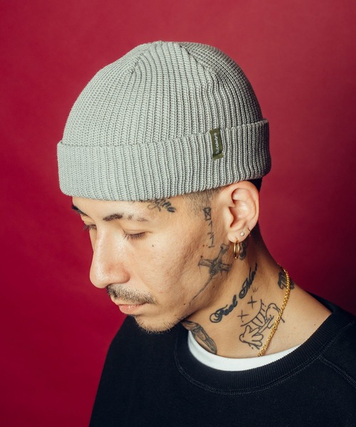 Subciety（サブサエティ）の「Essential beanie（ニットキャップ/ビーニー・メンズ・ブラック/グレー/オレンジ/ネイビー/パープル/キャメル・FREE）」の4枚目の写真