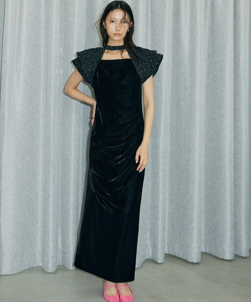drape velour dress ドレープベロアドレス　ANDRESD drape velour dress / ドレープベロアドレス（ドレス）｜ANDRESD