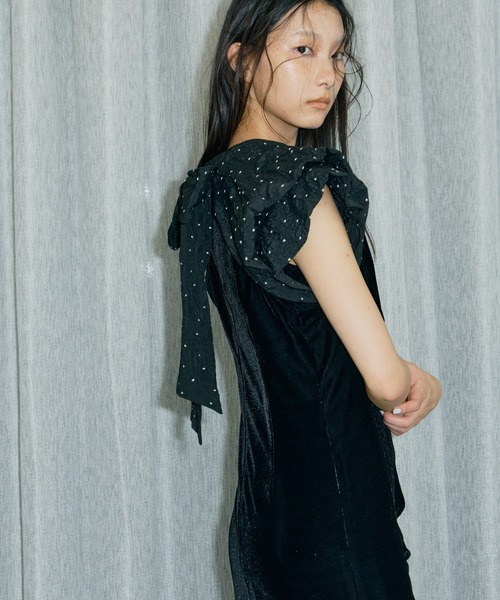 drape velour dress / ドレープベロアドレス（ドレス）｜ANDRESD