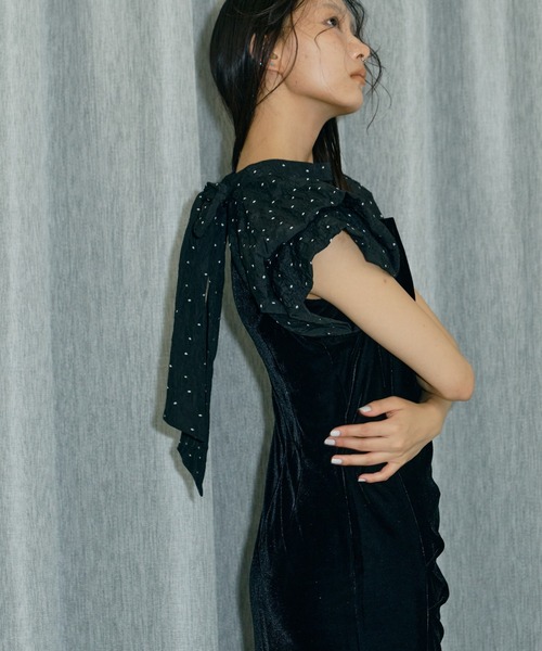 drape velour dress / ドレープベロアドレス（ドレス）｜ANDRESD