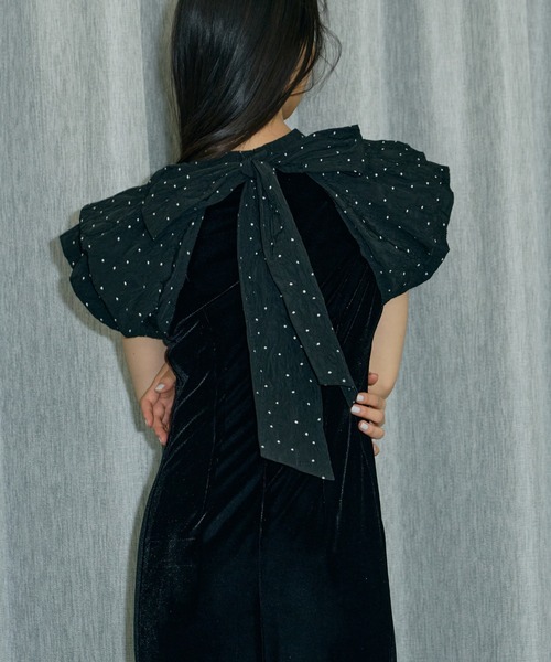 ドレープベロアドレス / drape velour dress（ドレス）｜ANDRESD