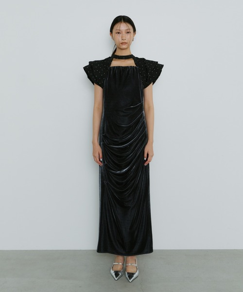 drape velour dress ドレープベロアドレス　ANDRESD drape velour dress / ドレープベロアドレス（ドレス）｜ANDRESD