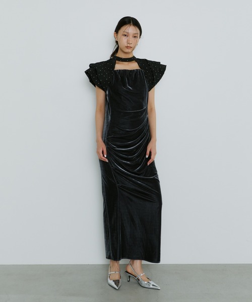 ANDRESD drape velour dress「ドレープベロアドレス」 drape velour dress / ドレープベロアドレス（ドレス）｜ANDRESD
