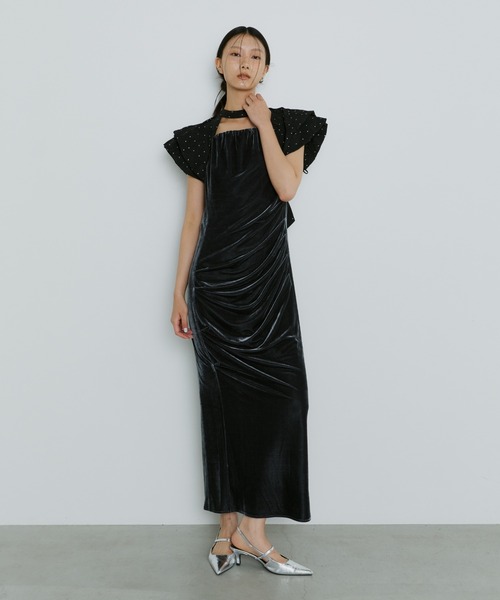 【ANDRESD】drape velour dress[ドレープベロアドレス] drape velour dress / ドレープベロアドレス（ドレス）｜ANDRESD