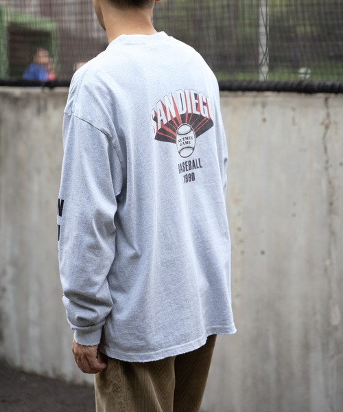 NO NEED（ノーニード）の「【NUTMEG/ナツメグ】San Diego 袖プリント USAヘビーウェイト ロンT（Tシャツ/カットソー・メンズ・ブラック/オフホワイト/グレー/ネイビー・M/L）」の21枚目の写真
