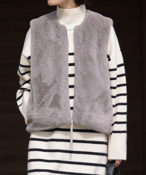 Bou Jeloud（ブージュルード）の「ハイネックＩラインニットワンピース（ワンピース・レディース・ブラック/B/グレー/A・TL/38）」の10枚目の写真