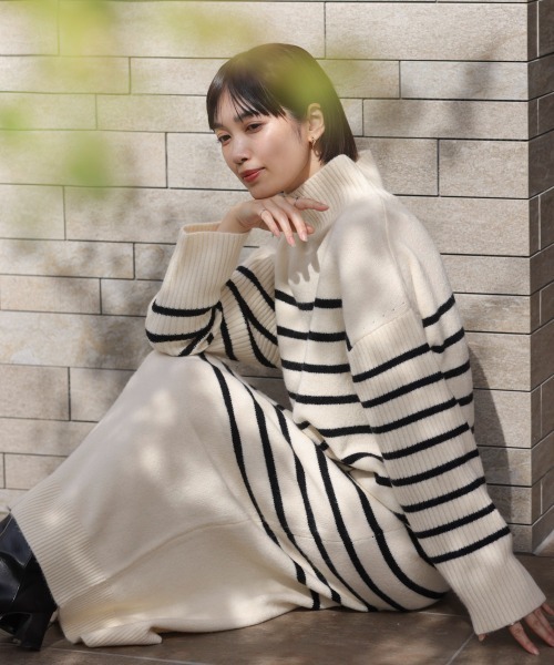 Bou Jeloud（ブージュルード）の「ハイネックＩラインニットワンピース（ワンピース・レディース・ブラック/B/グレー/A・TL/38）」の9枚目の写真