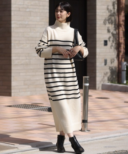 Bou Jeloud（ブージュルード）の「ハイネックＩラインニットワンピース（ワンピース・レディース・ブラック/B/グレー/A・TL/38）」の7枚目の写真