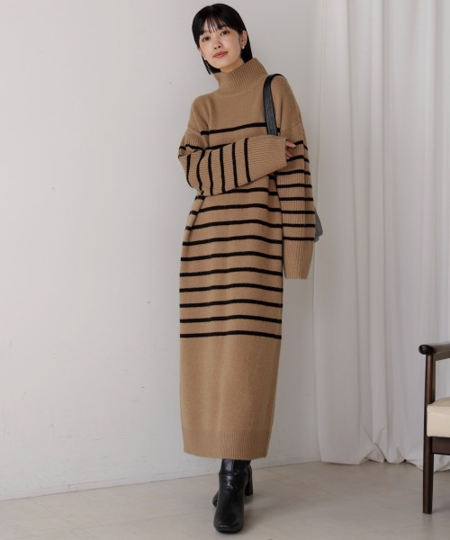 Bou Jeloud（ブージュルード）の「ハイネックＩラインニットワンピース（ワンピース・レディース・ブラック/B/グレー/A・TL/38）」の13枚目の写真