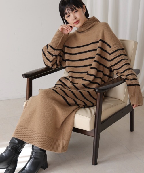 Bou Jeloud（ブージュルード）の「ハイネックＩラインニットワンピース（ワンピース・レディース・ブラック/B/グレー/A・TL/38）」の15枚目の写真