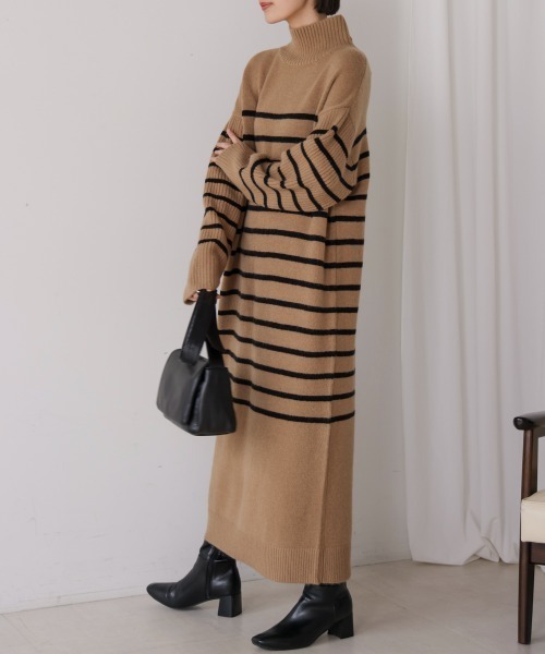 Bou Jeloud（ブージュルード）の「ハイネックＩラインニットワンピース（ワンピース・レディース・ブラック/B/グレー/A・TL/38）」の16枚目の写真