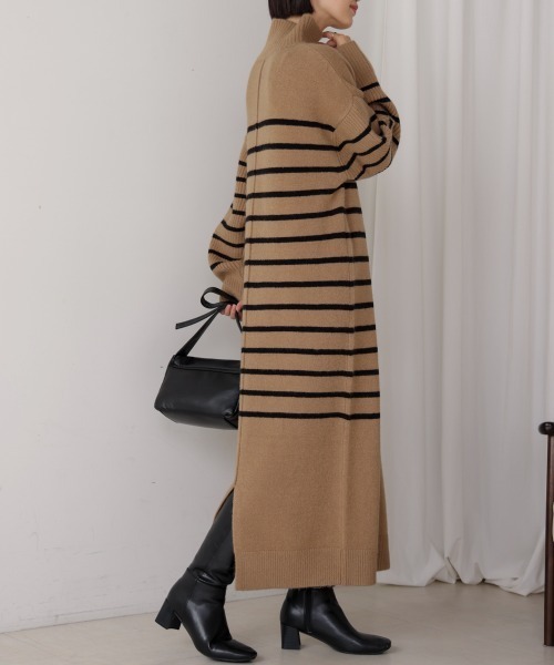 Bou Jeloud（ブージュルード）の「ハイネックＩラインニットワンピース（ワンピース・レディース・ブラック/B/グレー/A・TL/38）」の18枚目の写真