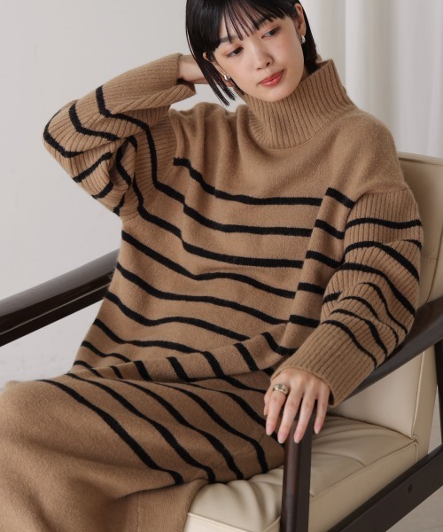 Bou Jeloud（ブージュルード）の「ハイネックＩラインニットワンピース（ワンピース・レディース・ブラック/B/グレー/A・TL/38）」の19枚目の写真