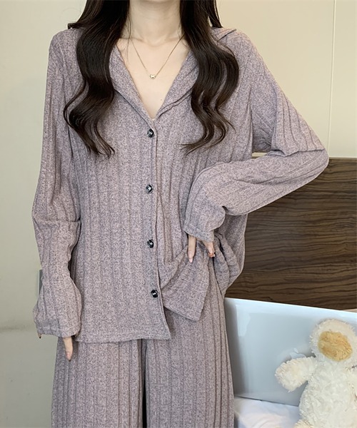 Girly Doll(ガーリードール)の「長袖ルームウェア 上下セット(ルームウェア/パジャマ・レディース・グリーン/ブルー/ピンク・FREE)」の3枚目の写真