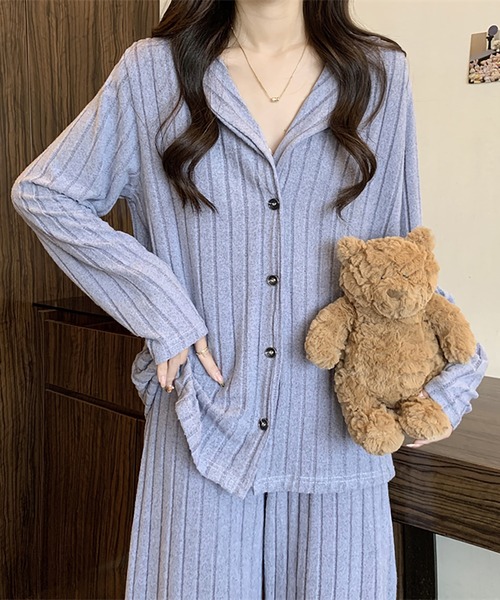 Girly Doll(ガーリードール)の「長袖ルームウェア 上下セット(ルームウェア/パジャマ・レディース・グリーン/ブルー/ピンク・FREE)」の7枚目の写真