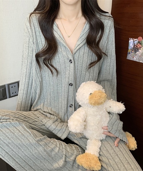 Girly Doll(ガーリードール)の「長袖ルームウェア 上下セット(ルームウェア/パジャマ・レディース・グリーン/ブルー/ピンク・FREE)」の11枚目の写真