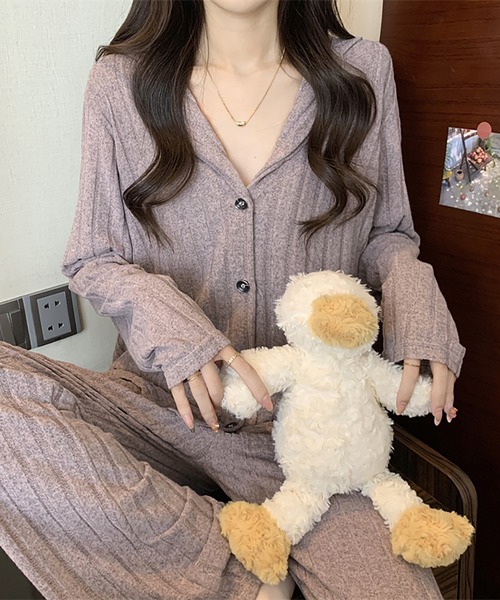 Girly Doll(ガーリードール)の「長袖ルームウェア 上下セット(ルームウェア/パジャマ・レディース・グリーン/ブルー/ピンク・FREE)」の13枚目の写真
