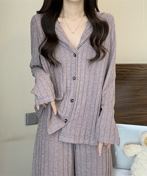 Girly Doll(ガーリードール)の「長袖ルームウェア 上下セット(ルームウェア/パジャマ・レディース・グリーン/ブルー/ピンク・FREE)」の14枚目の写真