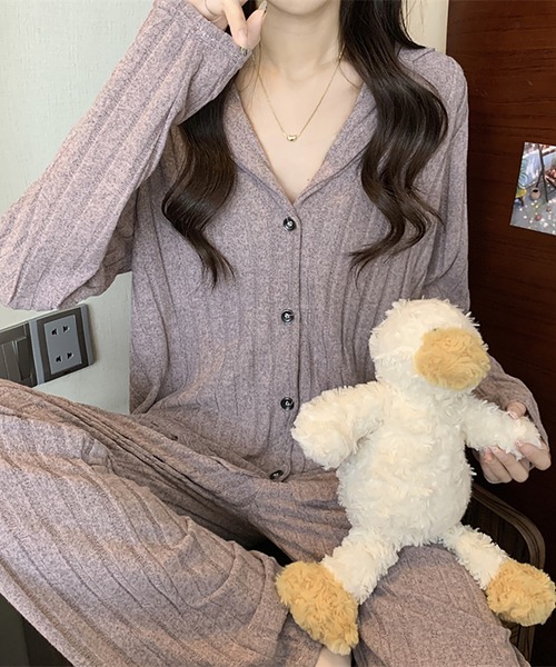 Girly Doll(ガーリードール)の「長袖ルームウェア 上下セット(ルームウェア/パジャマ・レディース・グリーン/ブルー/ピンク・FREE)」の15枚目の写真