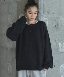 feepur | 【ハンドウォッシャブル】ウール混起毛ヘンリーニット(ニット/セーター)