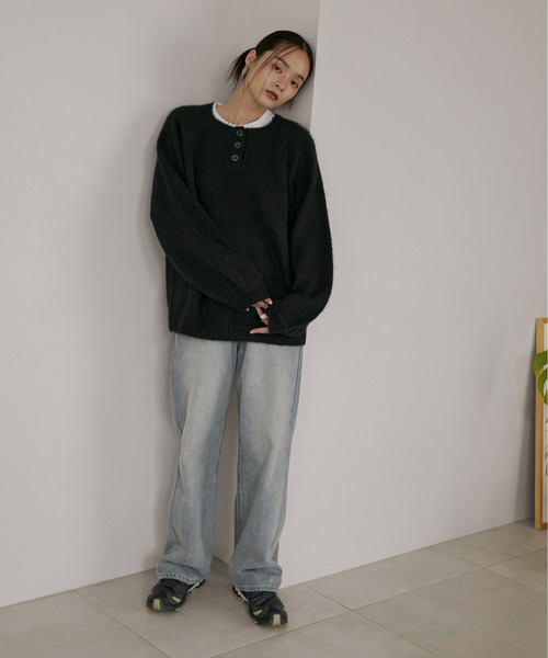 feepur(フェピュール)の「【ハンドウォッシャブル】ウール混起毛ヘンリーニット(ニット/セーター・レディース・ネイビー/アイボリー/グレー/ブラウン・MEDIUM)」の20枚目の写真