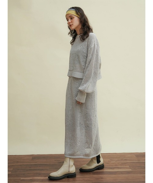 FIKA.(フィーカ)の「Low gauge cropped knit(ニット/セーター・レディース・アイボリー/グレー/ベージュ・MEDIUM)」の12枚目の写真