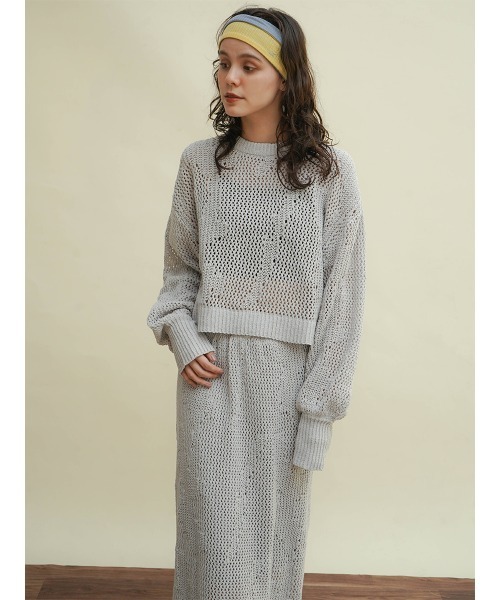 FIKA.(フィーカ)の「Low gauge cropped knit(ニット/セーター・レディース・アイボリー/グレー/ベージュ・MEDIUM)」の14枚目の写真