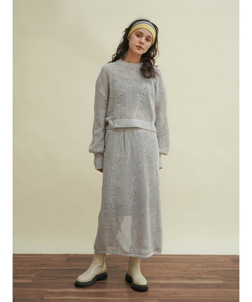 FIKA.(フィーカ)の「Low gauge cropped knit(ニット/セーター・レディース・アイボリー/グレー/ベージュ・MEDIUM)」の16枚目の写真