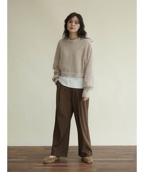 FIKA.(フィーカ)の「Low gauge cropped knit(ニット/セーター・レディース・アイボリー/グレー/ベージュ・MEDIUM)」の17枚目の写真