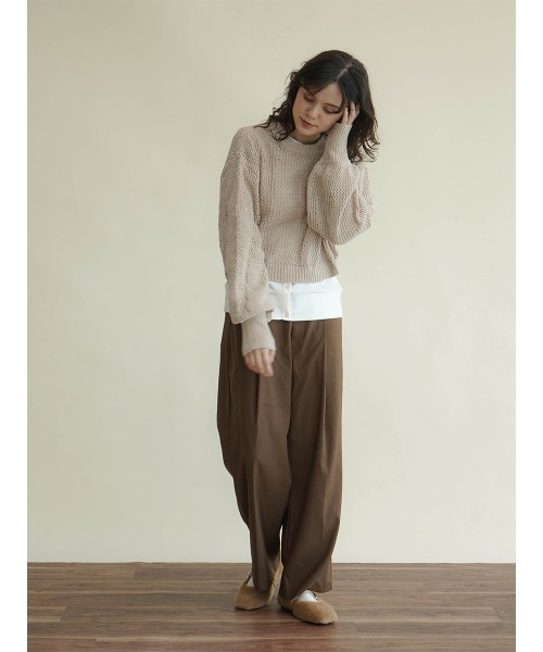 FIKA.(フィーカ)の「Low gauge cropped knit(ニット/セーター・レディース・アイボリー/グレー/ベージュ・MEDIUM)」の18枚目の写真