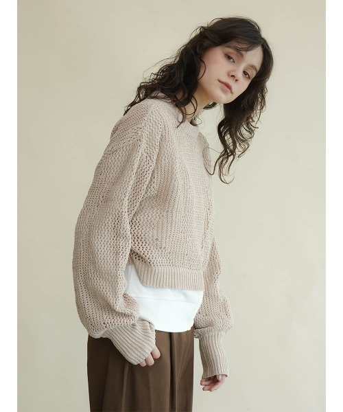 FIKA.(フィーカ)の「Low gauge cropped knit(ニット/セーター・レディース・アイボリー/グレー/ベージュ・MEDIUM)」の19枚目の写真