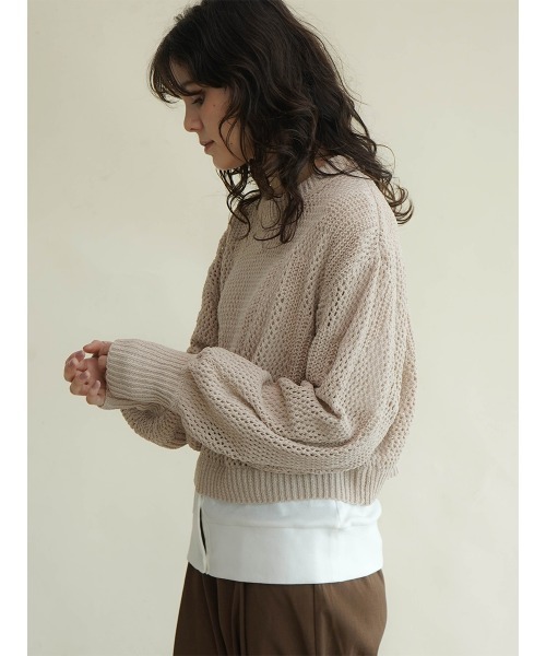 FIKA.(フィーカ)の「Low gauge cropped knit(ニット/セーター・レディース・アイボリー/グレー/ベージュ・MEDIUM)」の20枚目の写真