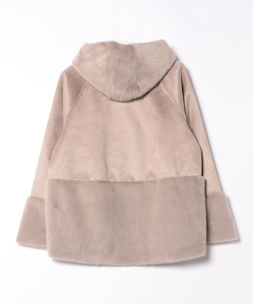 m.f.editorial（エムエフエディトリアル）の「m.f.エディトリアル レディース 異素材切り替え フードアウター（ブルゾン・レディース・グレー/ブラウン・LARGE/MEDIUM）」の3枚目の写真