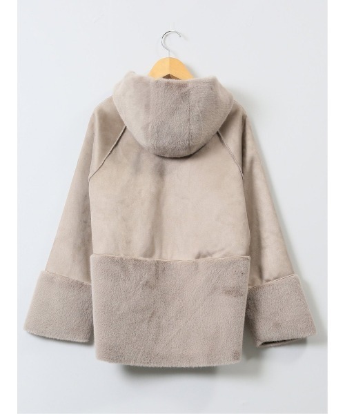 m.f.editorial（エムエフエディトリアル）の「m.f.エディトリアル レディース 異素材切り替え フードアウター（ブルゾン・レディース・グレー/ブラウン・LARGE/MEDIUM）」の7枚目の写真