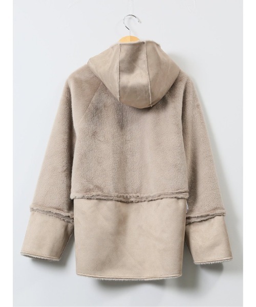 m.f.editorial（エムエフエディトリアル）の「m.f.エディトリアル レディース 異素材切り替え フードアウター（ブルゾン・レディース・グレー/ブラウン・LARGE/MEDIUM）」の9枚目の写真