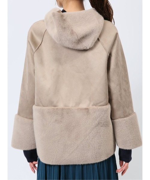 m.f.editorial（エムエフエディトリアル）の「m.f.エディトリアル レディース 異素材切り替え フードアウター（ブルゾン・レディース・グレー/ブラウン・LARGE/MEDIUM）」の13枚目の写真