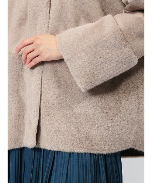 m.f.editorial（エムエフエディトリアル）の「m.f.エディトリアル レディース 異素材切り替え フードアウター（ブルゾン・レディース・グレー/ブラウン・LARGE/MEDIUM）」の15枚目の写真