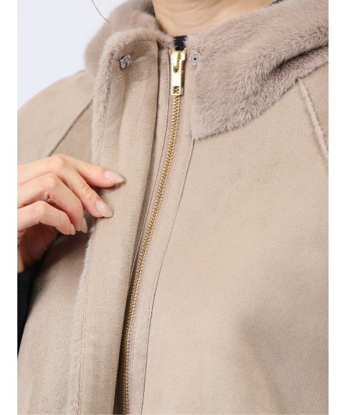 m.f.editorial（エムエフエディトリアル）の「m.f.エディトリアル レディース 異素材切り替え フードアウター（ブルゾン・レディース・グレー/ブラウン・LARGE/MEDIUM）」の16枚目の写真