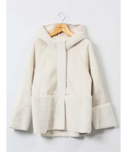 m.f.editorial（エムエフエディトリアル）の「m.f.エディトリアル レディース 異素材切り替え フードアウター（ブルゾン・レディース・グレー/ブラウン・LARGE/MEDIUM）」の22枚目の写真