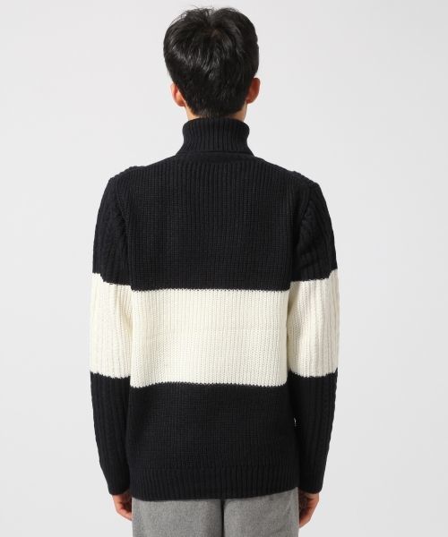 RAGEBLUE（レイジブルー）の「ケーブルニットタートル/568537（ニット/セーター・メンズ・ネイビー/オリーブ/グレー系その他/ホワイト/キャメル・LARGE/MEDIUM/SMALL）」の7枚目の写真