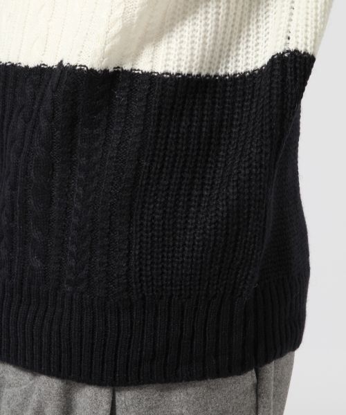 RAGEBLUE（レイジブルー）の「ケーブルニットタートル/568537（ニット/セーター・メンズ・ネイビー/オリーブ/グレー系その他/ホワイト/キャメル・LARGE/MEDIUM/SMALL）」の12枚目の写真