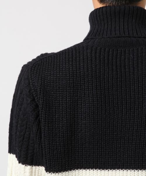 RAGEBLUE（レイジブルー）の「ケーブルニットタートル/568537（ニット/セーター・メンズ・ネイビー/オリーブ/グレー系その他/ホワイト/キャメル・LARGE/MEDIUM/SMALL）」の13枚目の写真